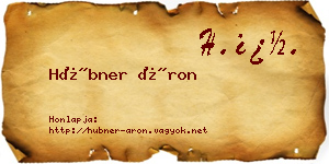 Hübner Áron névjegykártya
